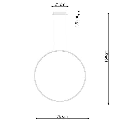 Thoro TH.249 - Candeeiro suspenso LED RIO LED/50W/230V CRI 90 4000K diâmetro 78 cm cromado brilhante
