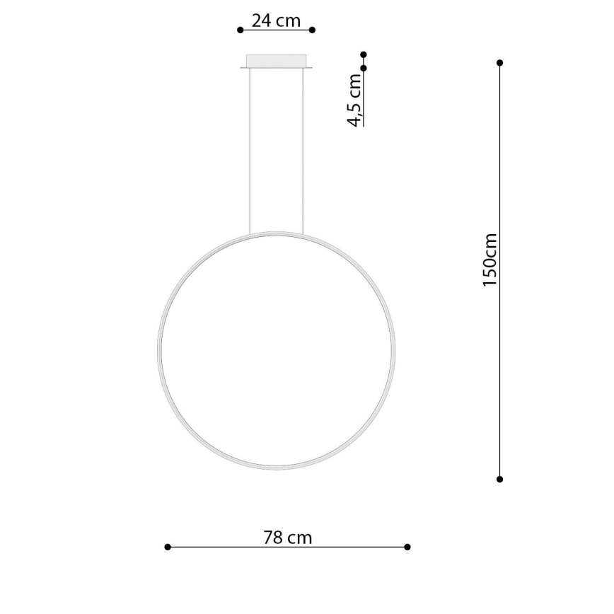Thoro TH.249 - Candeeiro suspenso LED RIO LED/50W/230V CRI 90 4000K diâmetro 78 cm cromado brilhante