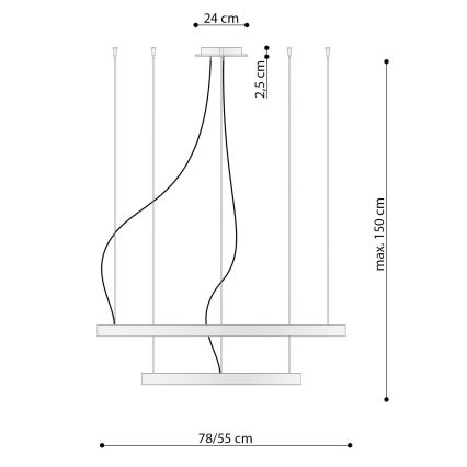 Thoro TH.268 - Candeeiro suspenso LED RIO LED/80W/230V CRI 95 4000K dourado