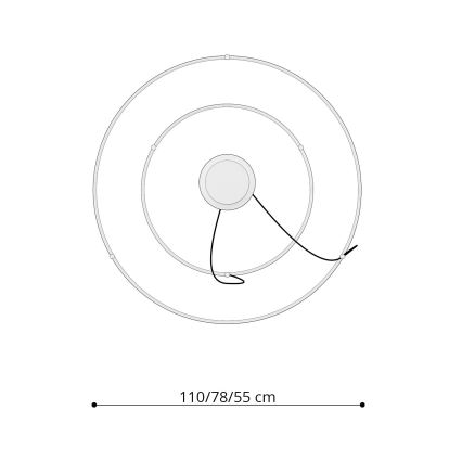 Thoro TH.268 - Candeeiro suspenso LED RIO LED/80W/230V CRI 95 4000K dourado