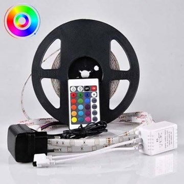 Tira exterior LED RGB com regulação 5m LED/14W/12V IP65 + CR