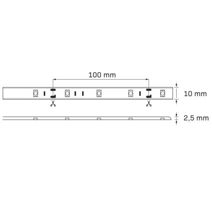 Tira exterior LED RGB com regulação 5m LED/14W/12V IP65 + CR