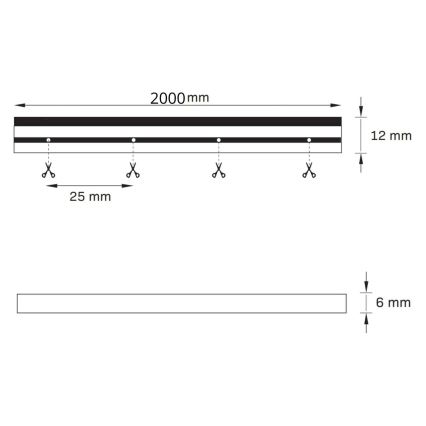 Tira LED NEON 2 m LED/17W/12V IP65 azul