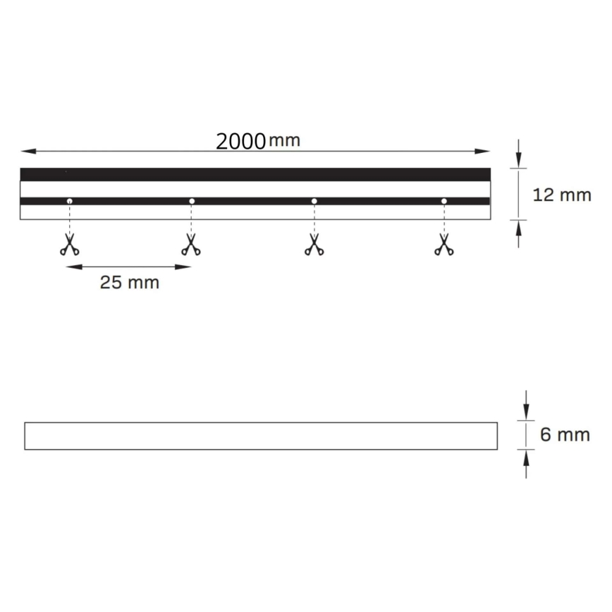 Tira LED NEON 2 m LED/17W/12V IP65 azul
