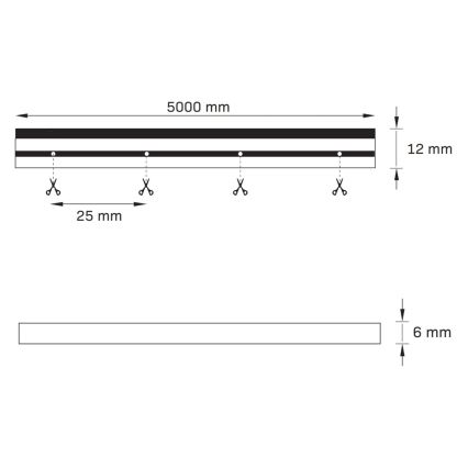 Tira LED NEON 5 m LED/27W/12V 4,000K IP65