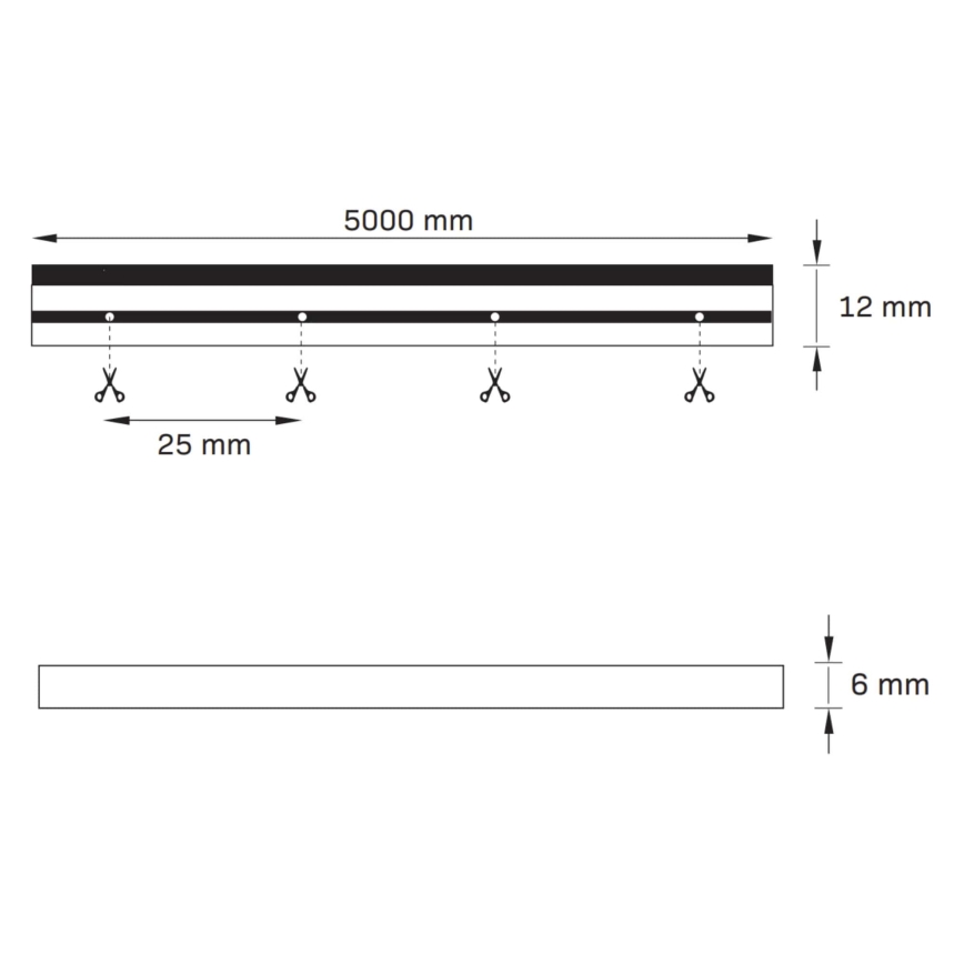 Tira LED NEON 5 m LED/27W/12V 4,000K IP65