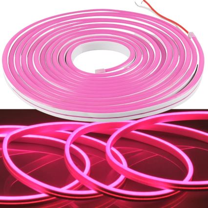 Tira LED NEON 5 m LED/27W/12V IP65 rosa