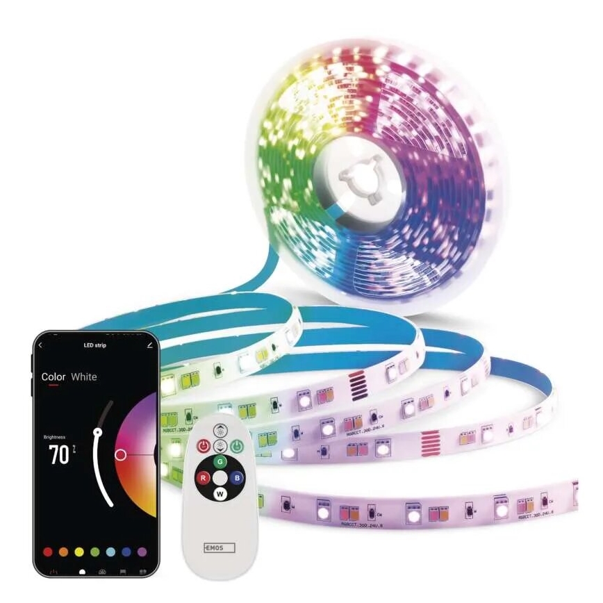 Tira LED RGB+CCT com regulação GOSMART LED/21W/230V 5 m 2700-6500K IP44 Wi-Fi + comando