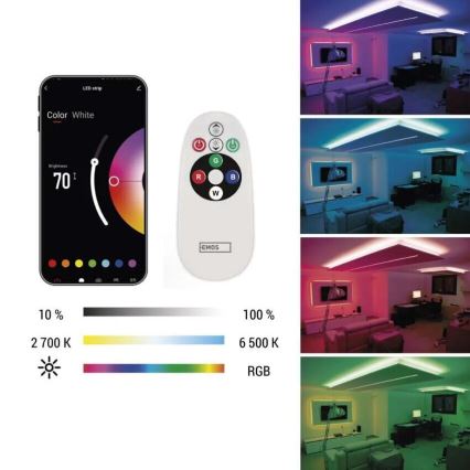 Tira LED RGB+CCT com regulação GOSMART LED/21W/230V 5 m 2700-6500K IP44 Wi-Fi + comando