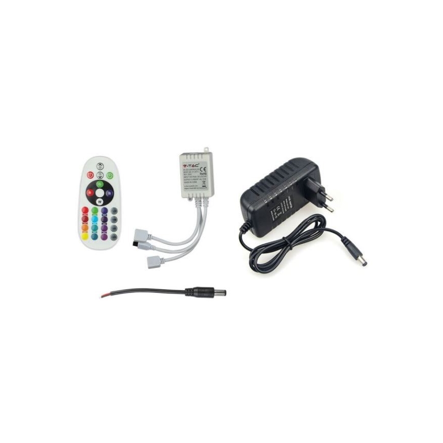 Tira LED RGB com regulação 2x5m LED/4,8W/230V + controlo remoto