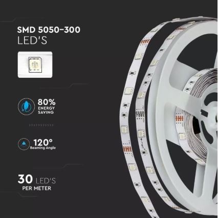 Tira LED RGB com regulação 2x5m LED/4,8W/230V + controlo remoto