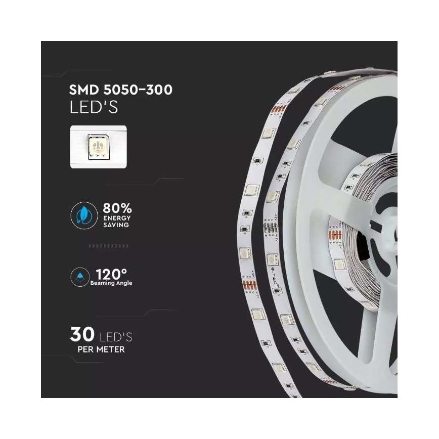 Tira LED RGB com regulação 2x5m LED/4,8W/230V + controlo remoto
