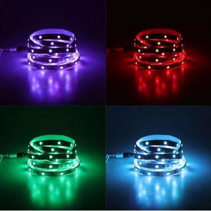 Tira LED RGB com regulação 2x5m LED/4,8W/230V + controlo remoto