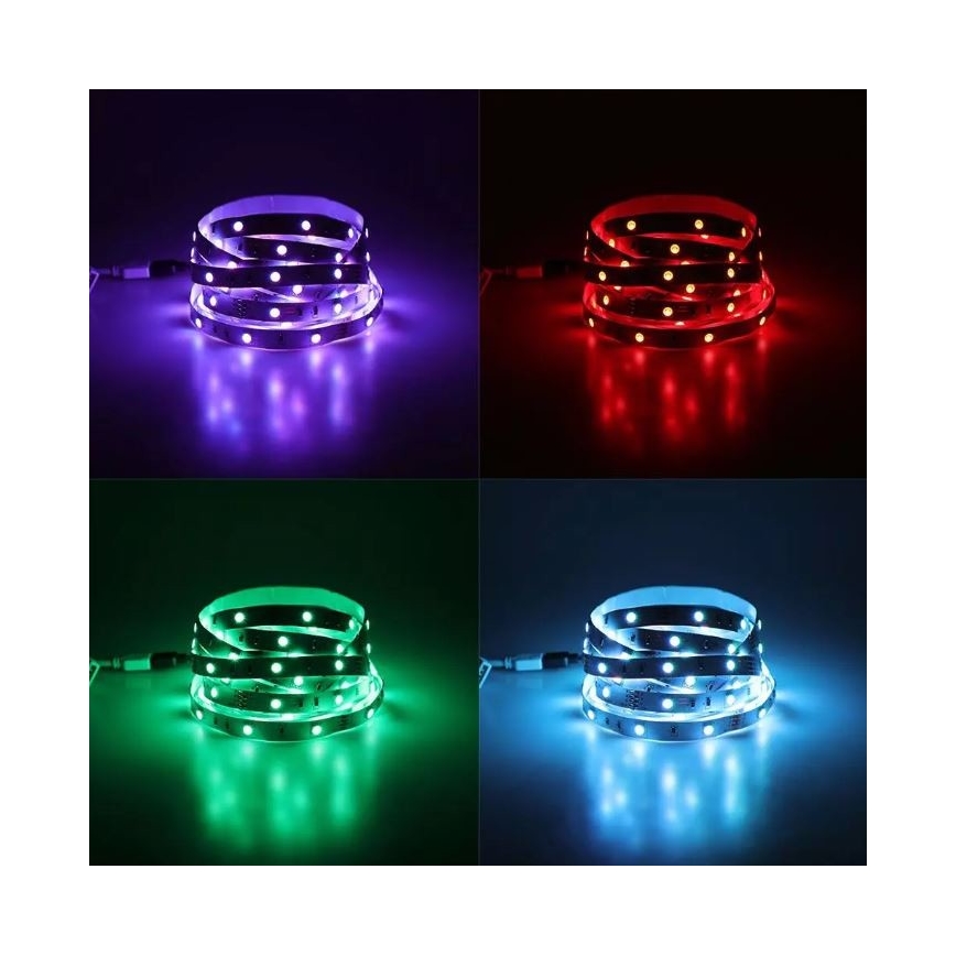 Tira LED RGB com regulação 2x5m LED/4,8W/230V + controlo remoto
