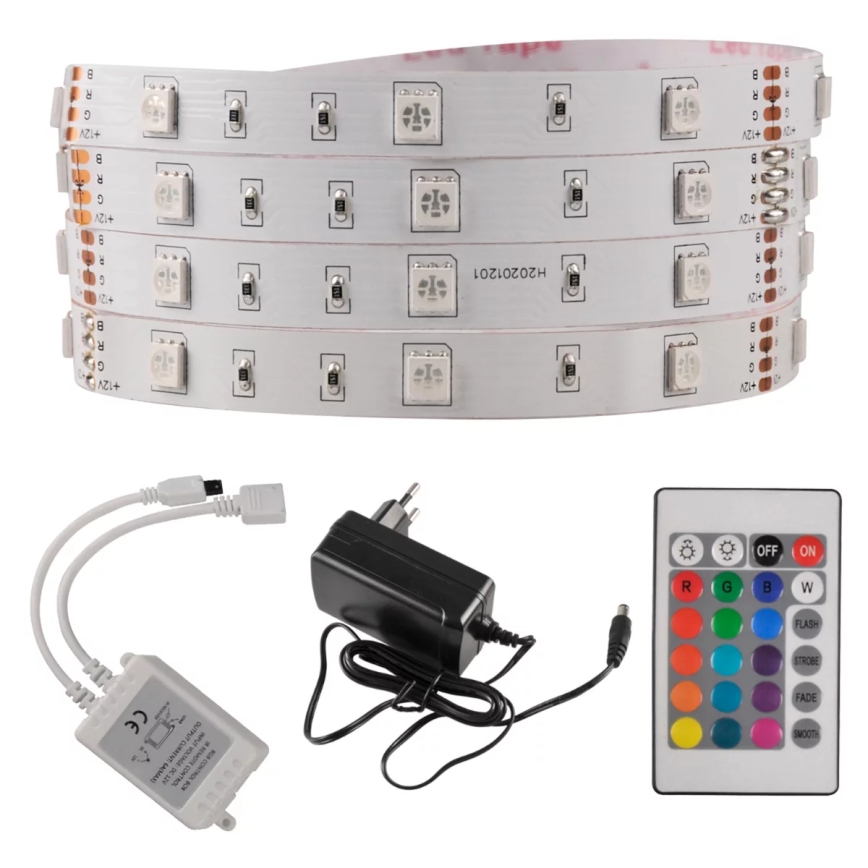 Tira LED RGB com regulação 5m LED/18W/12V IP20 + CR