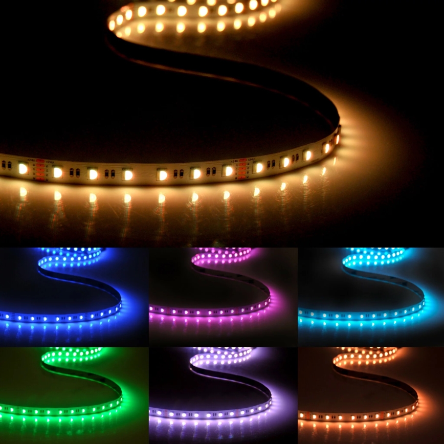 Tira LED RGBW com regulação 3m LED/22W/24/230V + controlo remoto