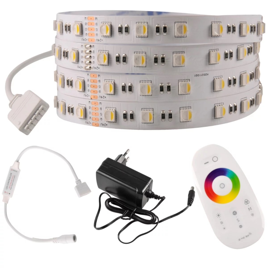 Tira LED RGBW com regulação 3m LED/22W/24/230V + controlo remoto