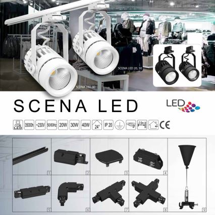 Tira sem ligação elétrica SCENA TS 1 m preto