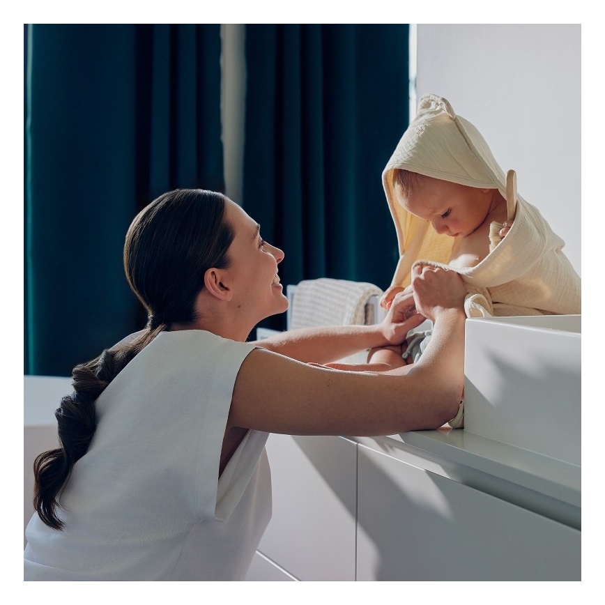 Toalha de Banho com Capuz MUSLIN HOODED TOWEL Beige Cappuccino para Crianças - Lionelo
