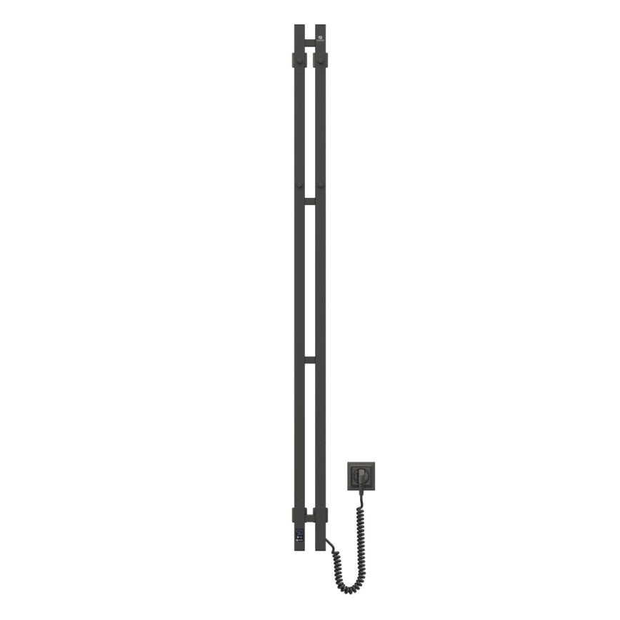 Toalheiro elétrico com termóstato SILOUETTE 200W/230V 150,6cm IP44 preto, versão direita