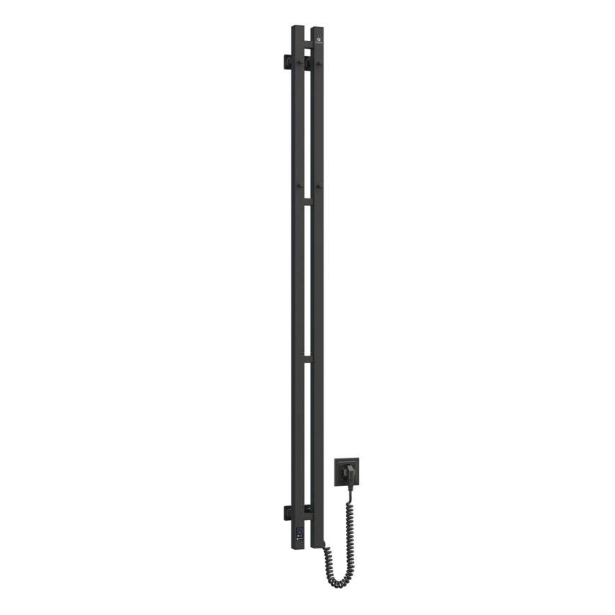 Toalheiro elétrico com termóstato SILOUETTE 200W/230V 150,6cm IP44 preto, versão direita