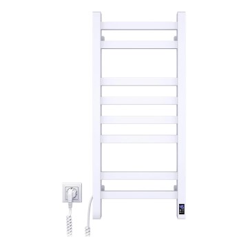 Toalheiro aquecido para casa de banho com termóstato AVANGARD 251W/230V 80,6 cm IP44 branco, ligação à esquerda, perfil quadrado
