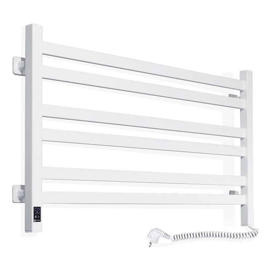Toalheiro aquecido para casa de banho com termostato AVANGARD 316W/230V 50,6 cm IP44 branco, ligação à direita, perfil quadrado