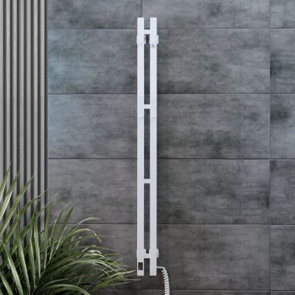 Toalheiro elétrico com termóstato SILOUETTE 187W/230V 120,6 cm IP44 branco direita angular