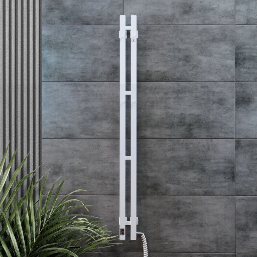 Toalheiro elétrico com termóstato SILOUETTE 187W/230V 120,6 cm IP44 branco direita angular
