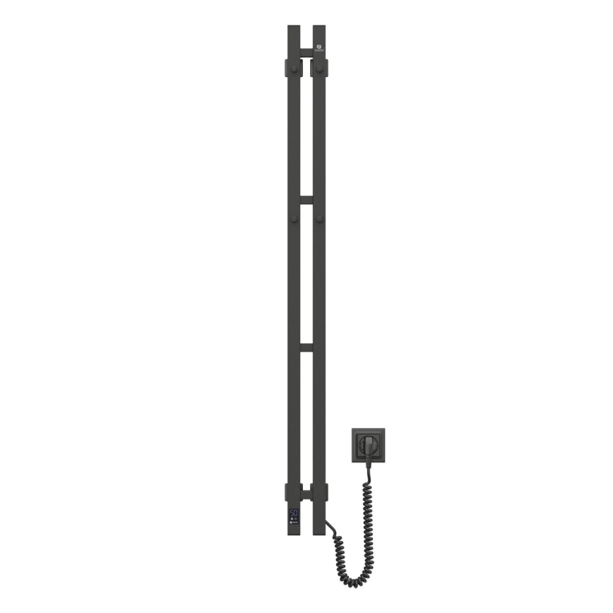 Toalheiro elétrico com termóstato SILOUETTE 187W/230V 120,6 cm IP44 preto direita angular