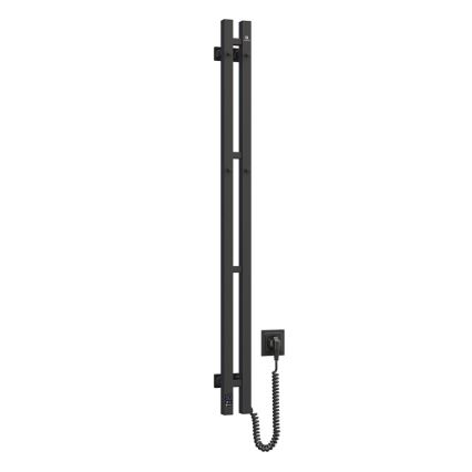Toalheiro elétrico com termóstato SILOUETTE 187W/230V 120,6 cm IP44 preto direita angular