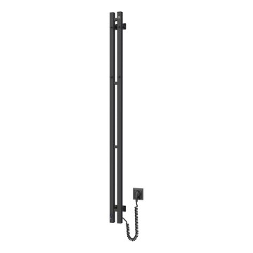 Toalheiro elétrico com termóstato SILOUETTE 200W/230V 150,6cm IP44 preto, versão direita
