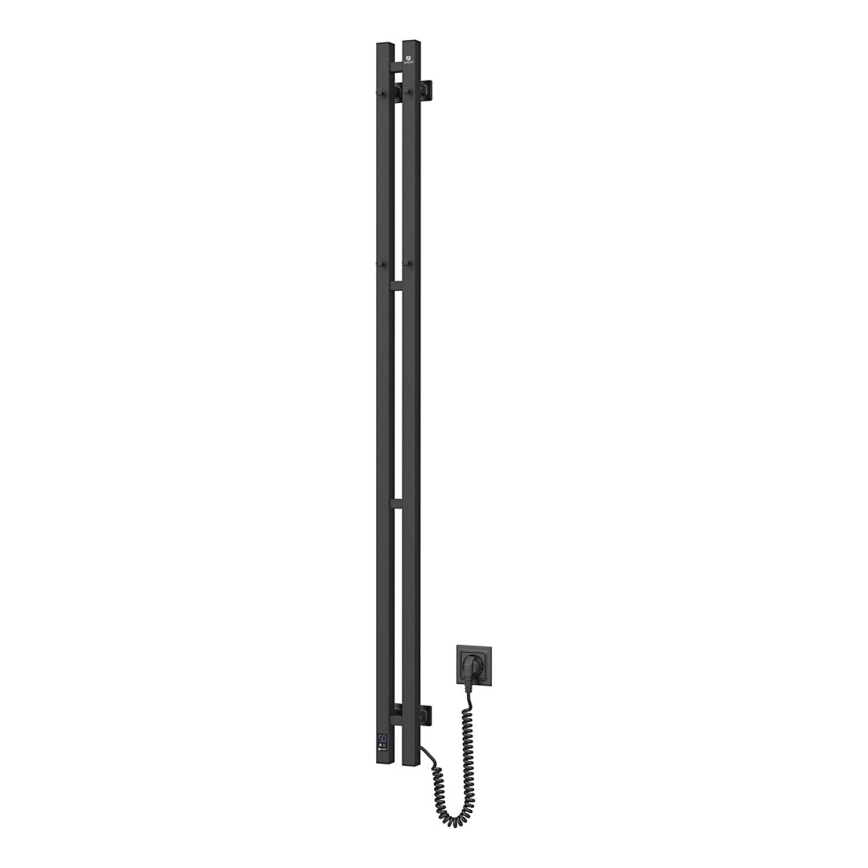 Toalheiro elétrico com termóstato SILOUETTE 200W/230V 150,6cm IP44 preto, versão direita