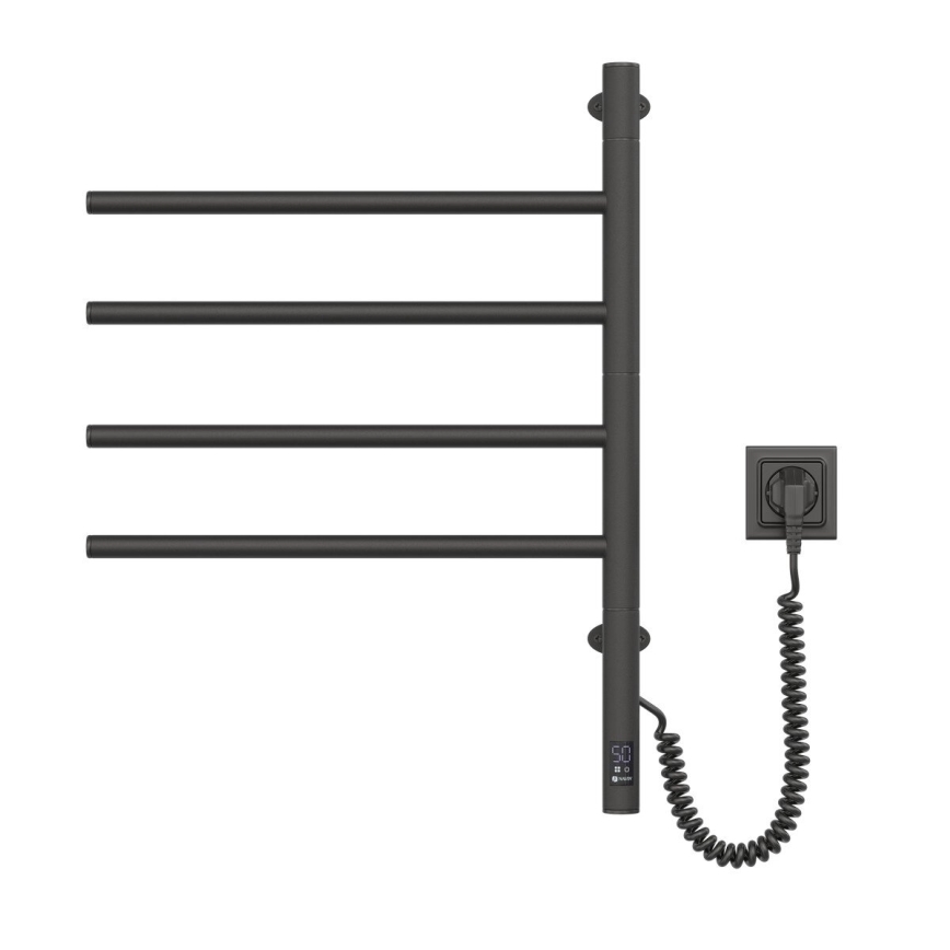 Toalheiro elétrico rotativo com termóstato ARABESQUE 150W/230V 64,6 cm IP44 preto