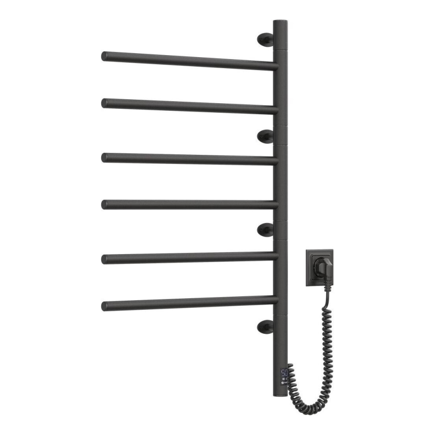 Toalheiro elétrico rotativo com termóstato ARABESQUE 196W/230V 81,8 cm IP44 preto