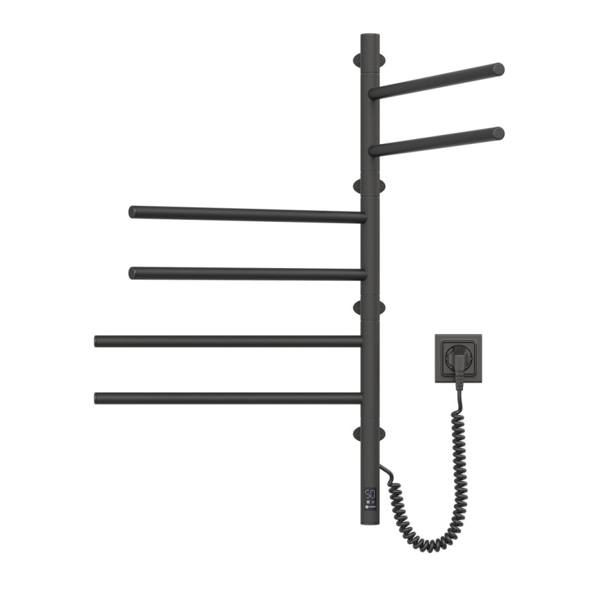 Toalheiro elétrico rotativo com termóstato ARABESQUE 196W/230V 81,8 cm IP44 preto