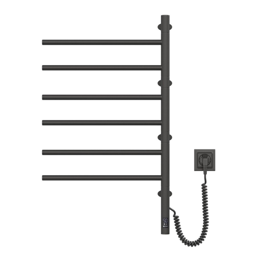 Toalheiro elétrico rotativo com termóstato ARABESQUE 196W/230V 81,8 cm IP44 preto