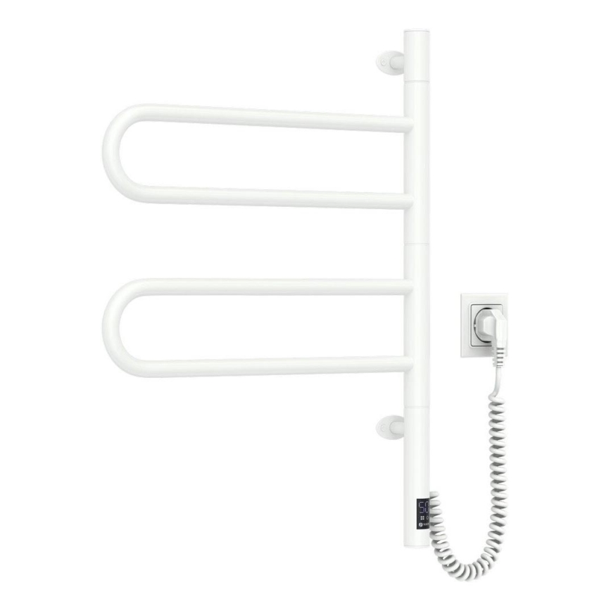 Toalheiro elétrico rotativo com termóstato FOUETTE 128W/230V 64,6 cm IP44 branco