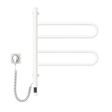 Toalheiro elétrico rotativo com termóstato FOUETTE 128W/230V 64,6 cm IP44 branco