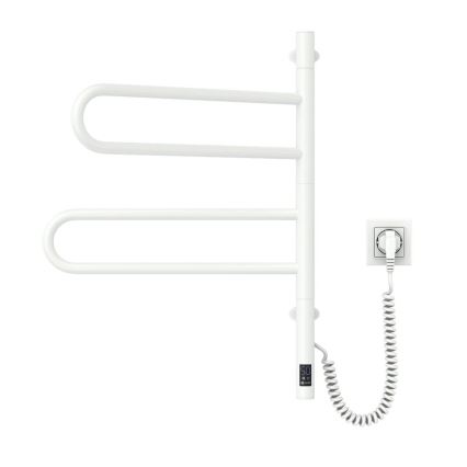 Toalheiro elétrico rotativo com termóstato FOUETTE 128W/230V 64,6 cm IP44 branco