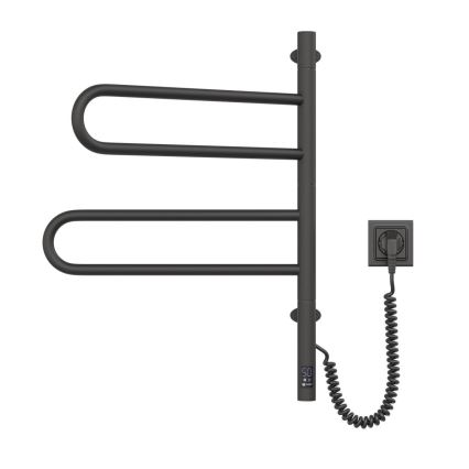Toalheiro elétrico rotativo com termóstato FOUETTE 128W/230V 64,6 cm IP44 preto