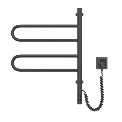 Toalheiro elétrico rotativo com termóstato FOUETTE 128W/230V 64,6 cm IP44 preto