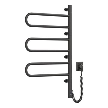 Toalheiro elétrico rotativo com termóstato FOUETTE 185W/230V 81,8 cm IP44 preto