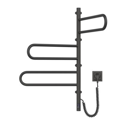 Toalheiro elétrico rotativo com termóstato FOUETTE 185W/230V 81,8 cm IP44 preto