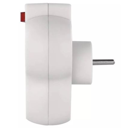 Tomada dividida com um interruptor 3x10A/230V