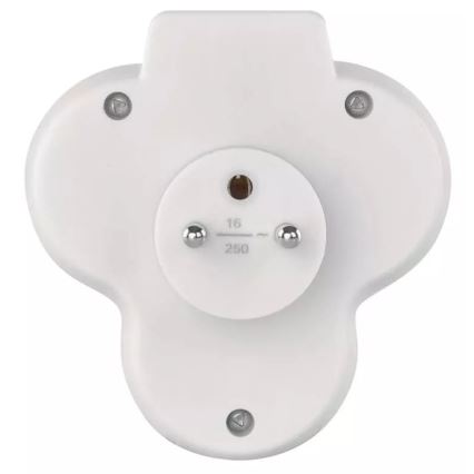 Tomada dividida com um interruptor 3x10A/230V