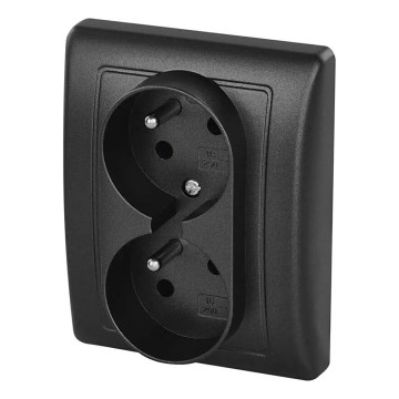 Tomada doméstica dupla 250V/16A antracite