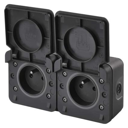 Tomada dupla para ambientes húmidos IP55