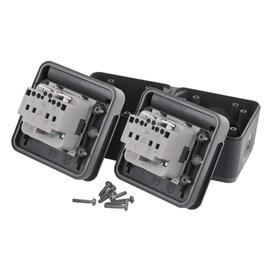 Tomada dupla para ambientes húmidos IP55