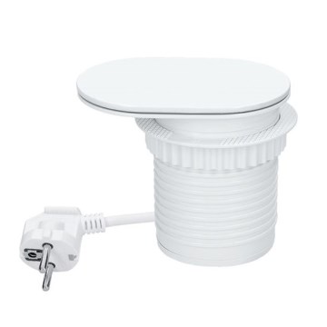 Tomada embutida com carregamento sem fios de 20 W, 1 tomada + USB A+C, branca